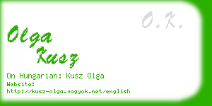 olga kusz business card